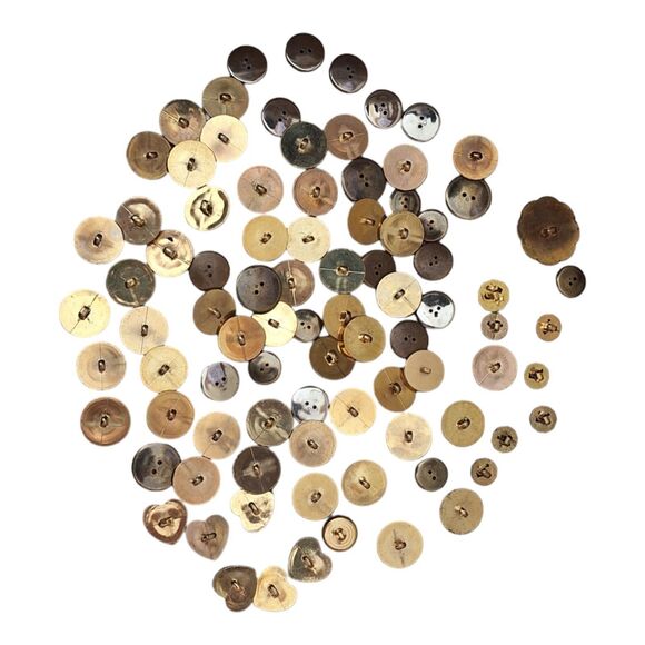 Vintage Buttons Lot of 88 goldtone silvertone bronze various shapes sizes NICE - Picture 11 of 12